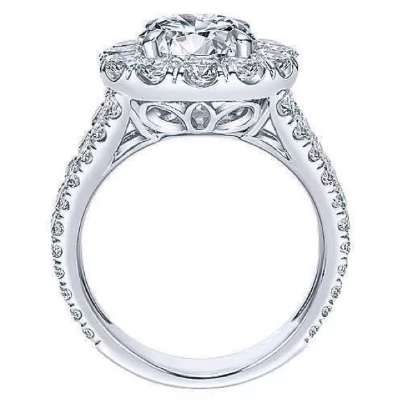 New Luxury 925 Silver Elegant Engagement Diamond Ring - Picture 6 of 6